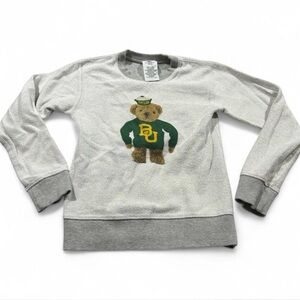 Baylor Bears Kids Gray Sweatshirt with Vintage Inspired Bear Design Unisex sz 6